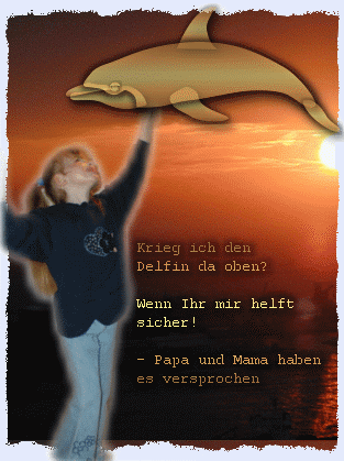 Jessica greift nach Delfin